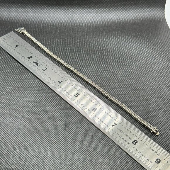 Sterling Silver .925 Bracelet Marcasite Square Link 8.25" Long 14.7‎ Grams - Picture 9 of 9